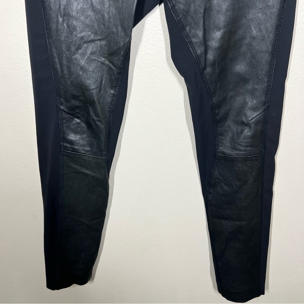 Kaufman Franco Womens Black Faux Leather Zipper Ponte Moto Grunge Pant Size 10 - Picture 3 of 11